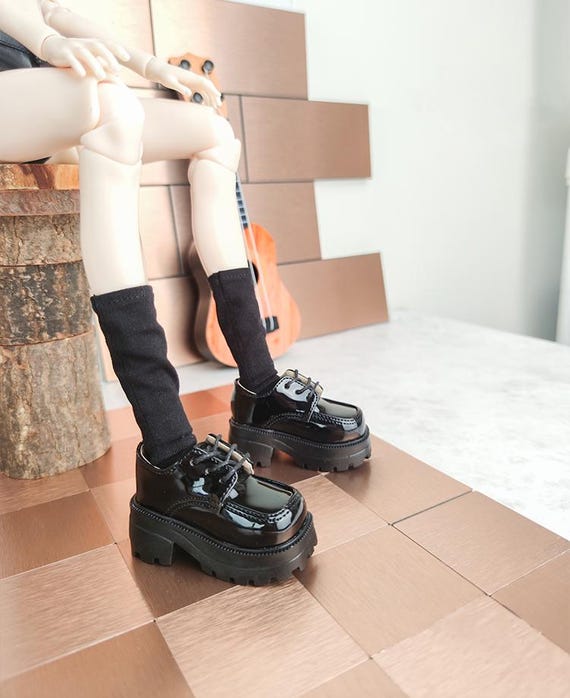 1/4 1/6 1/5 in Stock Thick Sole Square Dress Shoes Patent Black Matte White  BJD - Etsy