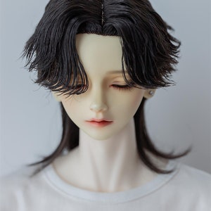 BJD 1/3 1/4 wigs high temperature glued short hair brown/ black/ white
