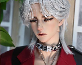 1/3 1/4 wigs preorder curly glued crafted brown blonde grey dark blue wolf tail hair bjd