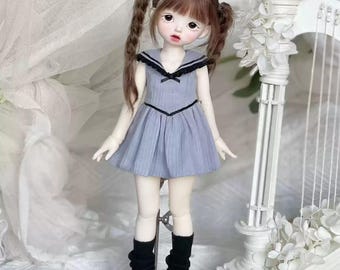 1/4 1/6 in stock white grey blue dress sailor collar BJD clothes outfit mdd msd yosd