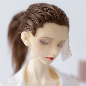 BJD 1/3 1/4 Blythe wigs preorder braided tailed brown black blue blonde hair