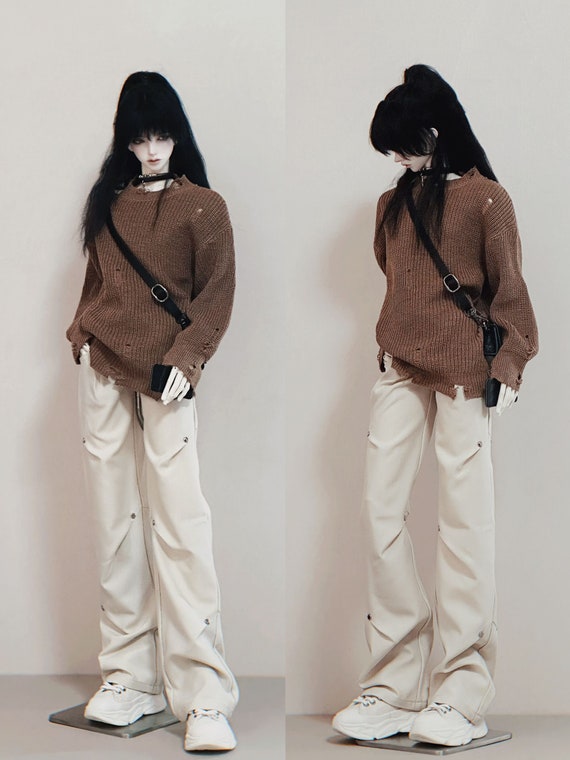 BJD sweater in stock 1/4 70cm ID75 75cm distressed hole knitted top