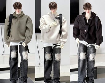 1/4 73 cm 75 cm in magazzino felpa con cappuccio pullover top BJD cd2 ID75 llt