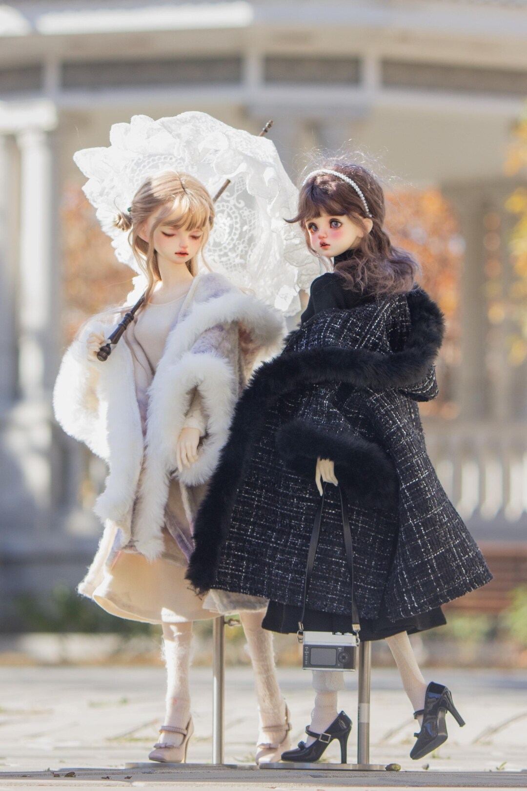 75cm 70cm 1/3 1/4 Preorder Fish Tail Dress+ Knit Cloak Fluffy Corduroy ...