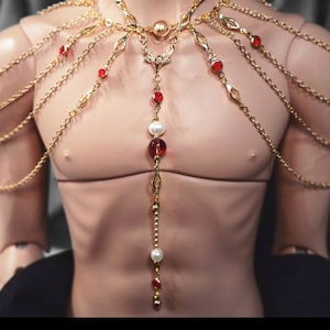 BJD 1/3 1/4 ID75 body chains/ waist chains accessories 14k pearls jewellery made to order custom
