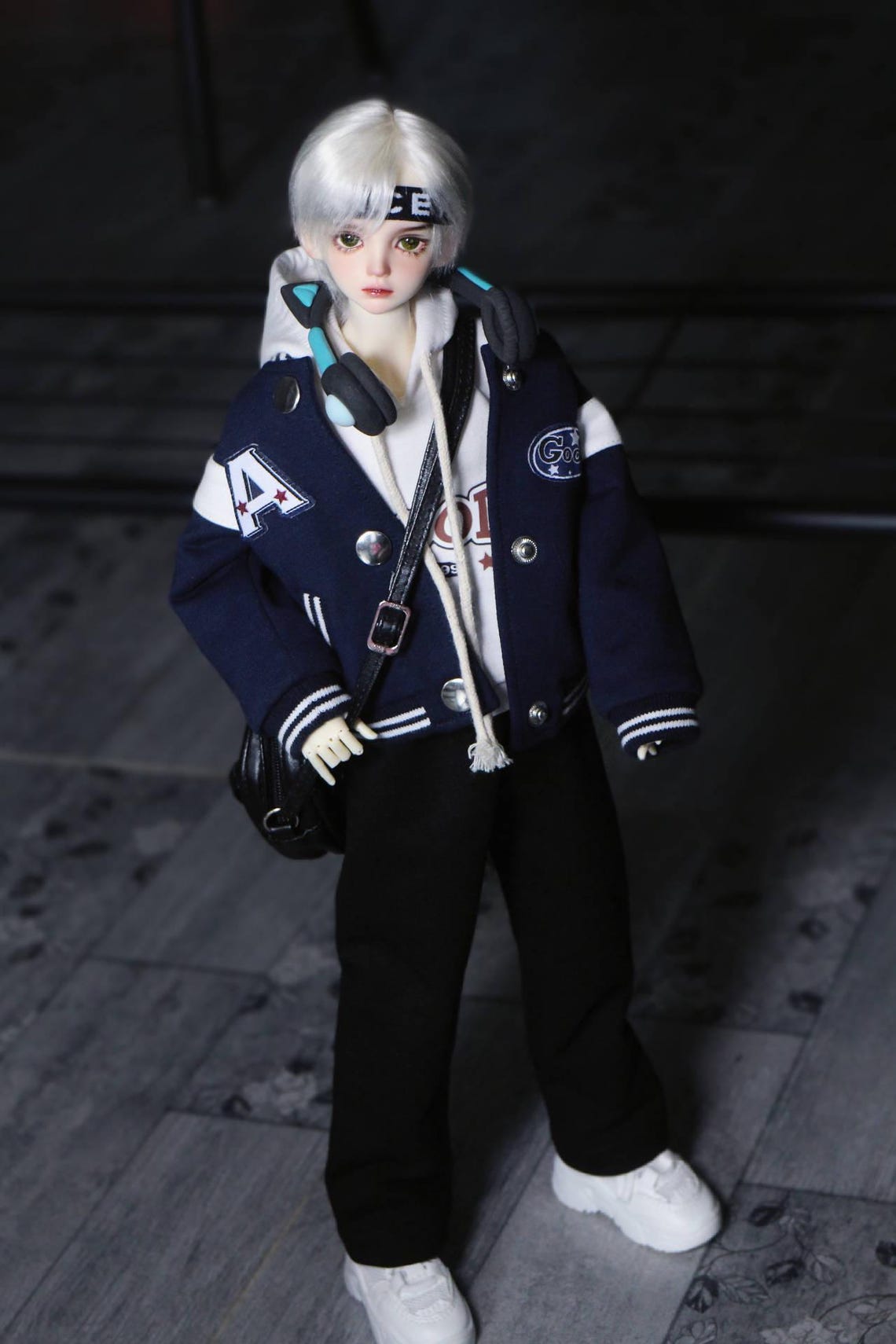 Preorder 1/4 Baseball Jacket+ Hoodie+ Skirt/ Pants Dark Blue Outfit ...