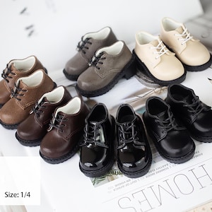 BJD 1/4 1/6 in stock dress shoes leather/patent black school uniform shoes