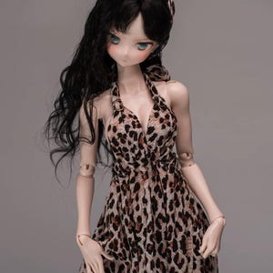 1/4 1/3 auf Lager Leopard ausgesetzt Kleid Kleidung set casual outfits BJD mdd puyoodoll