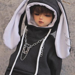 1/4 1/6 1/5 in stockRabbit ears hoodie+ striped pants+ necklace clothes set BJD msd mdd