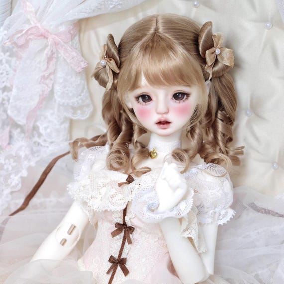 Fiorforte Rosy doll lace onepiece ホワイト 1/4 1/6 Preorder Russian Mohair Curly Pigtails Twintails BJD Retro