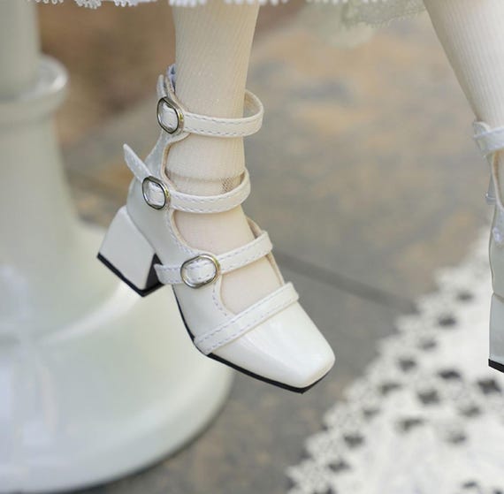1/4 in Stock Square Heel High Heels Shoes Patent Black BJD Flat