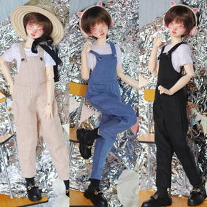 1/4 1/3 in stock denim overalls+ T-shirt clothes set bjd sd13 mdd msd unisex