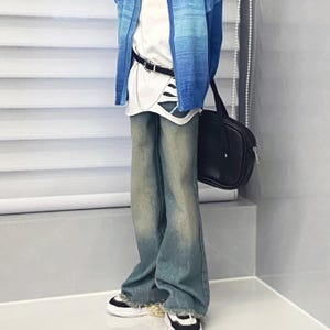 BJD 68cm 75cm in stock washed blue wide leg jeans ID75