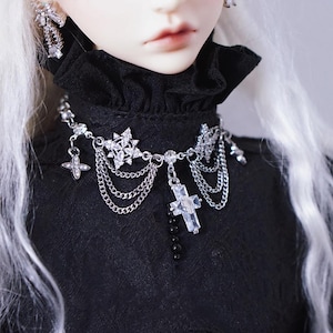 ID75 1/4 70cm 1/3 preorder necklace cross flake design accessories jewellery waist chains made to order customize BJD