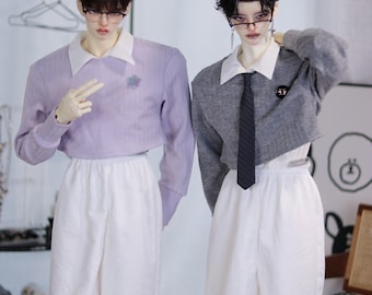 1/4 1/3 70cm 75cm in stock sweater+ sleeveless shirt+ loose leg pants BJD clothes set