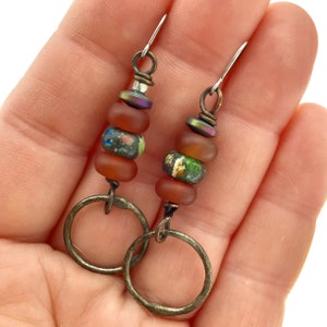 Handmade Carnelian Earrings, Boho Dangle Earrings, Gemstone Earrings, Rustic Silver Earrings, Gift for Her, One of a Kind Boho Jewelry Style