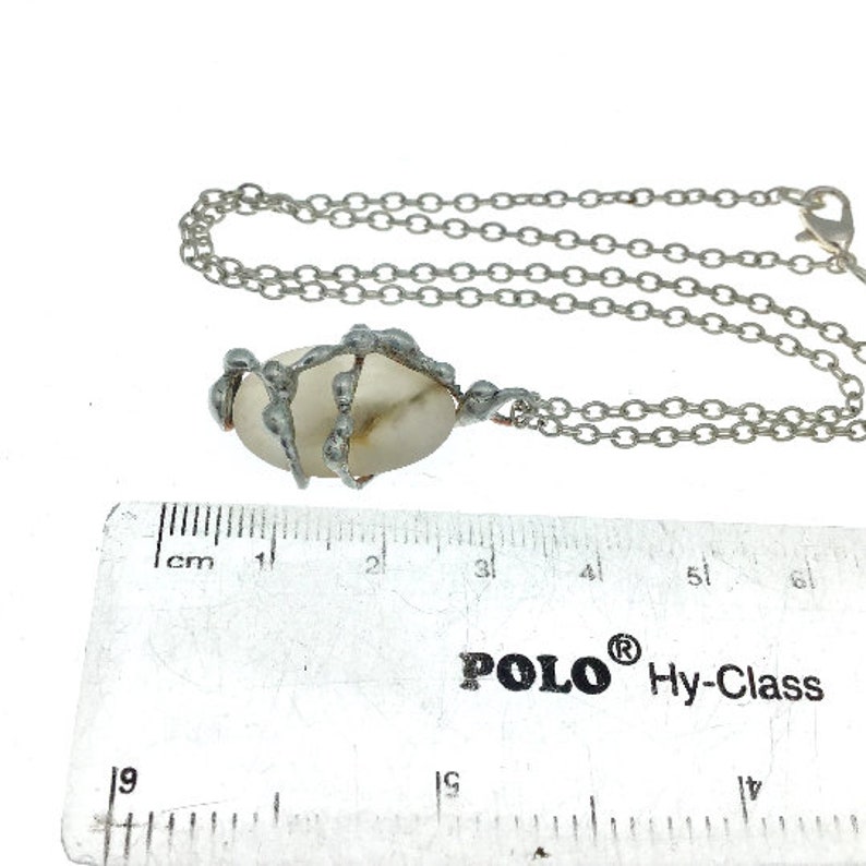 Natural Organic Necklace Boho Style Gift for Her Genuine Handmade Frosted Quartz Beach Pebble Pendant Gift for Beach Lover Nature Lover