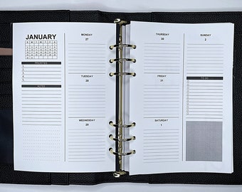 Veckoplanerare 2027 | Veckokalender | Mötesbok | Planerarepåfyllning