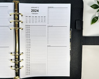 2024 | A5 | PRINTED Daily Planner | Hourly Planner