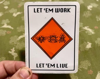 働かせて、生きさせて、花粉媒介者のステッカー