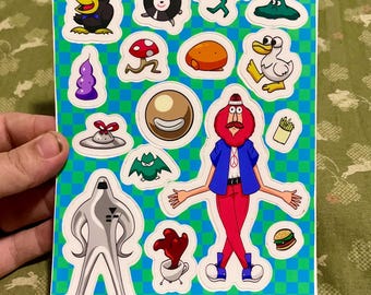 Hoja de pegatinas de enemigos terrestres