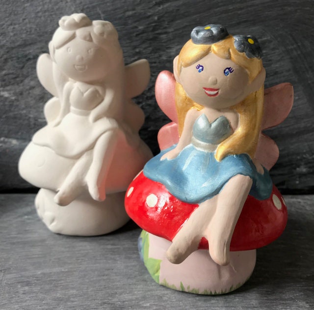Fairy Ceramic Coin Bank Paint Your Own Pottery Craft Kit Etsy UK