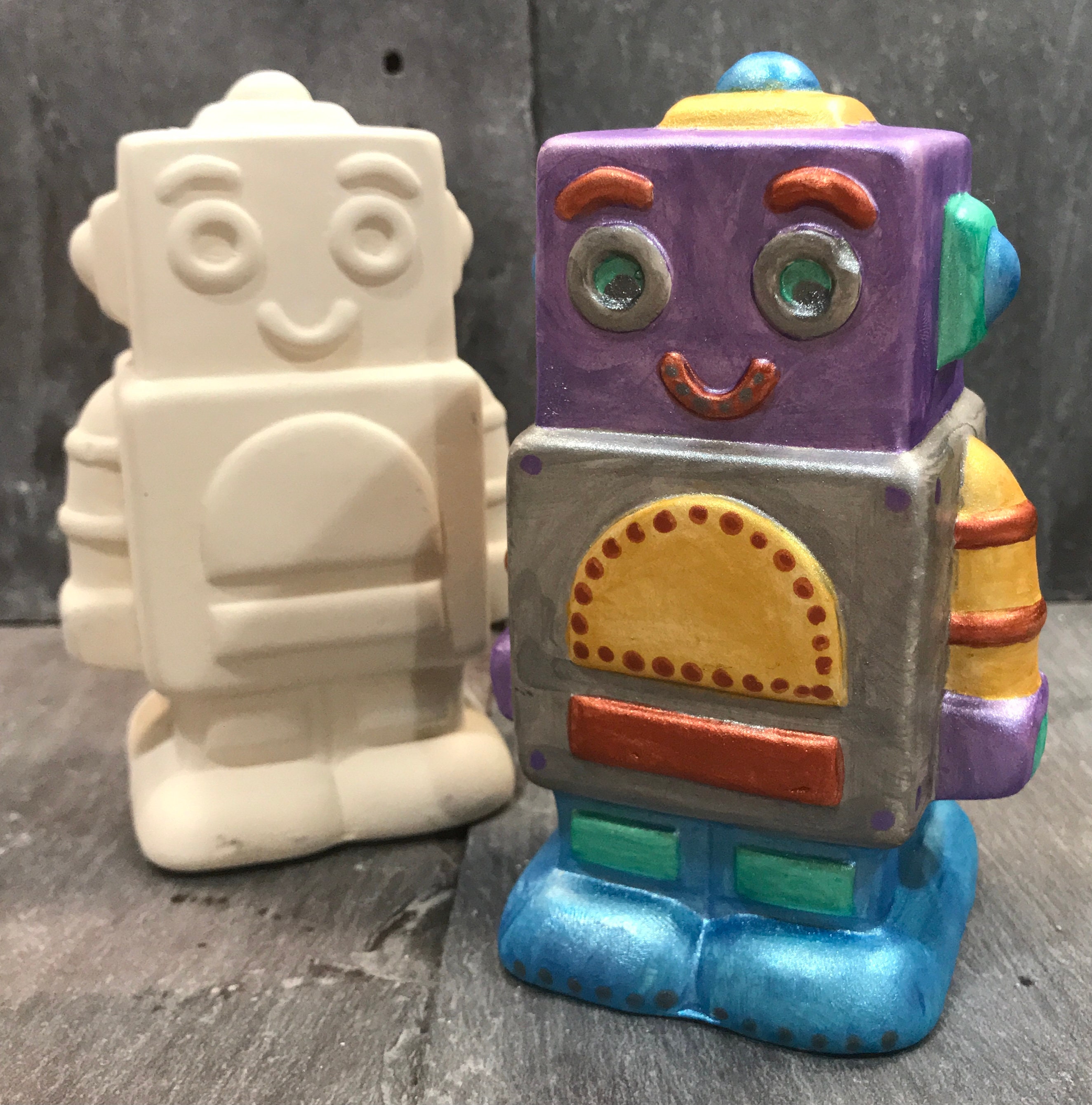 Robot Ceramic Coin Bank Paint Your Own Ceramics Pottery - Etsy
