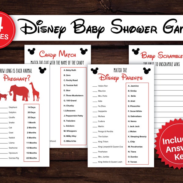 Mickey Mouse Baby Shower Games 4 pack