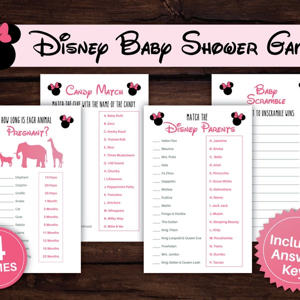 Minnie Mouse Baby Shower Games
