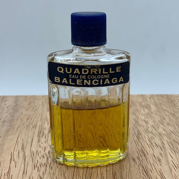 Balenciaga QUADRILLE eau de cologne splash VTG c.1960s over half of small bottle read