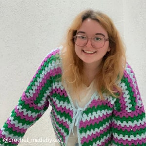 Granny Stripe Crochet Cardigan Crochet Pattern by essdeecrafts PDF only image 9