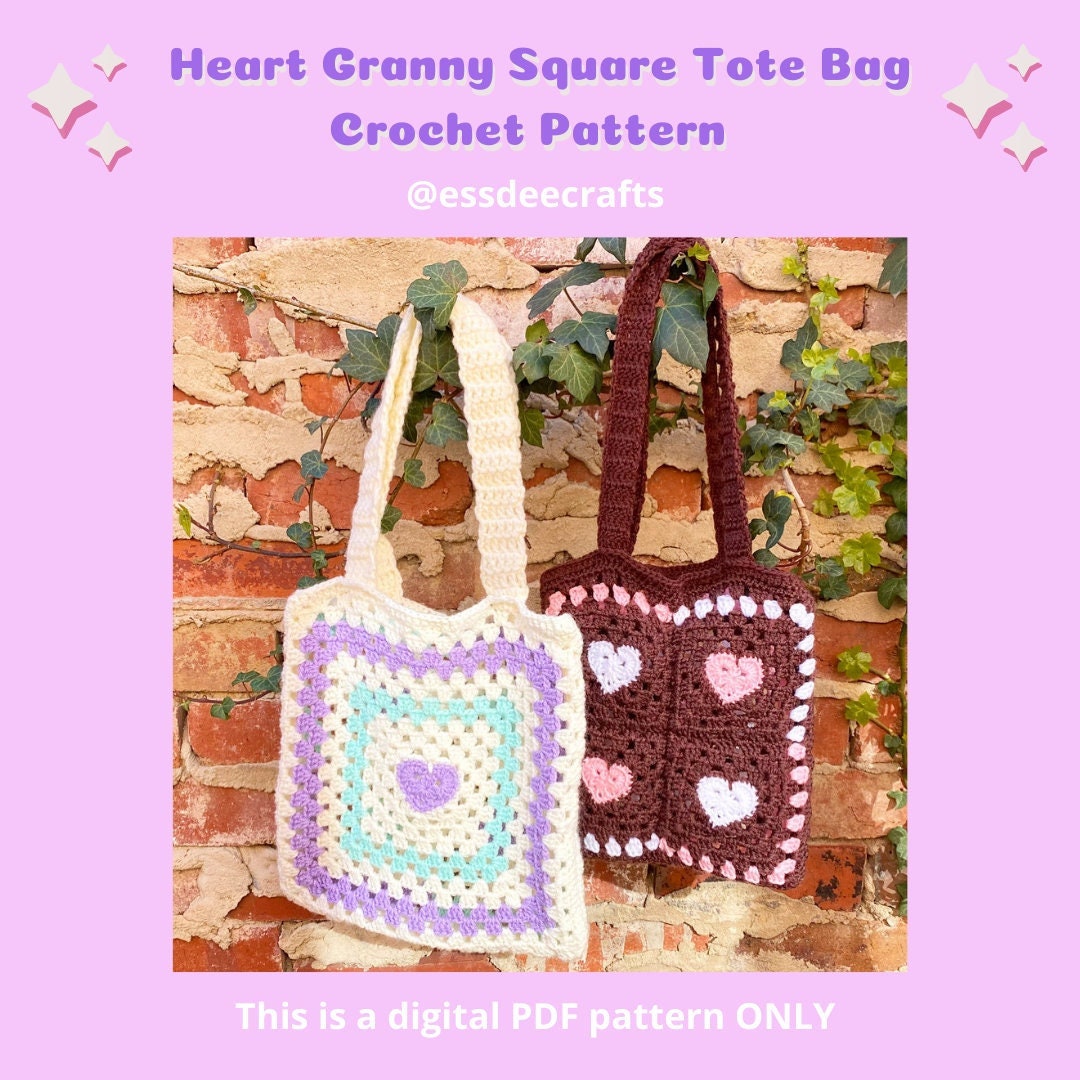 crochet heart tote bag tutorial