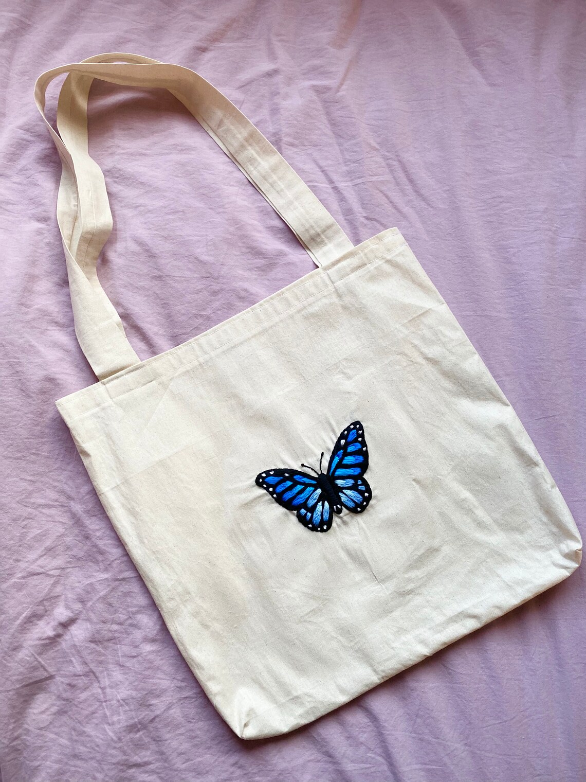 Butterfly embroidery tote bag Etsy