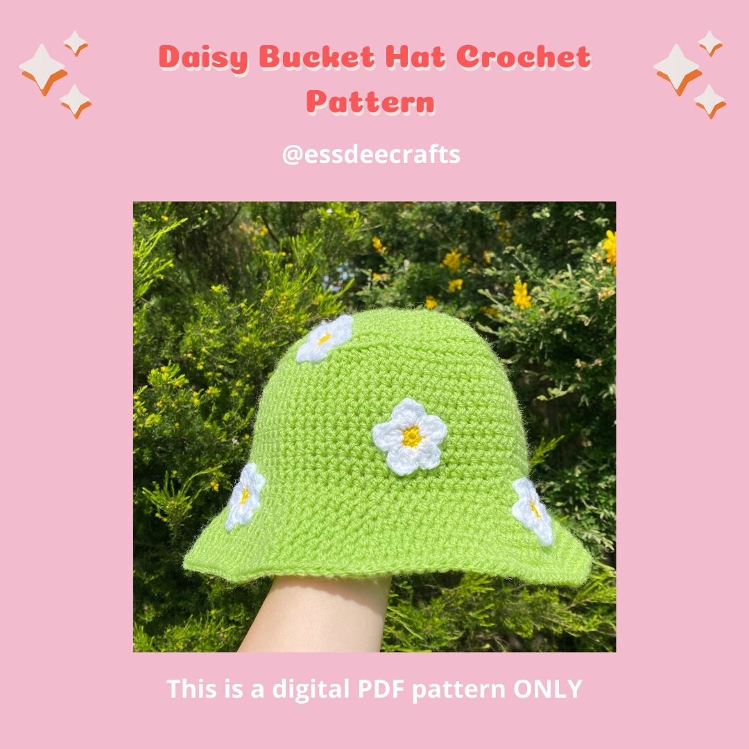Crochet Pattern - Daisy Bucket Hat by @essdeecrafts (PDF