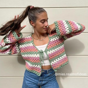 Granny Stripe Crochet Cardigan Crochet Pattern by essdeecrafts PDF only image 4