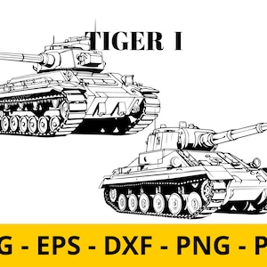 Tiger I Panzer VI tank svg, eps, dxf, png | War Vector Image | Clipart | Warfare | Military Tank| T-shirt Design | Sticker | Wall Print