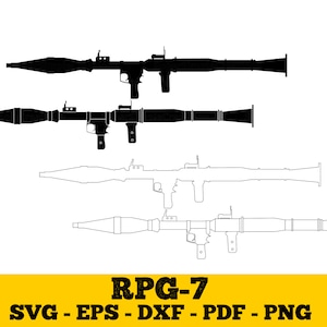 Rocket Launcher RPG-7 svg, eps, dxf, png, pdf | Rocket Launcher svg| Vector Image | Clipart | Military| T-shirt Design | Sticker| Wall Print