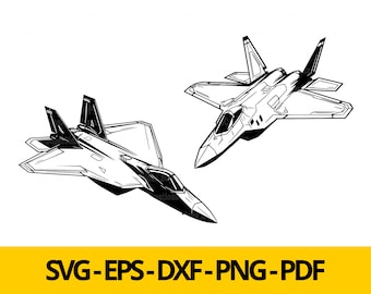 F-22 ファイティング ラプター svg、eps、dxf、png | 戦闘機 svg