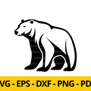 Polar Bear Vector Design svg Clipart Art Digital Download T-shirt Design Planner Sticker Wall Print Bumper Sticker Laser Engraving Comercial