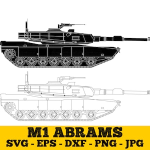 Abrams Tank svg, eps, dxf, png, jpg. M1 Abrams| Armor vehicle svg| Vector Image | Clipart | Military| T-shirt Design | Sticker| Wall Print
