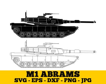 Abrams Tank Svg, Eps, Dxf, Png, Jpg. M1 Abrams| Armor Vehicle Svg