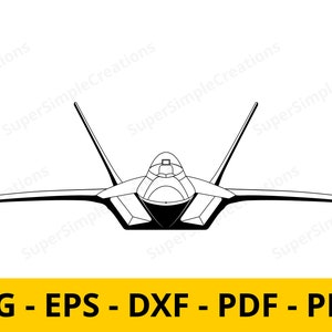 F-22 Raptor| Clipart | Warbird svg| Fighter plane svg | Plane | Digital Download | T-shirt Design | Sticker| Wall Print