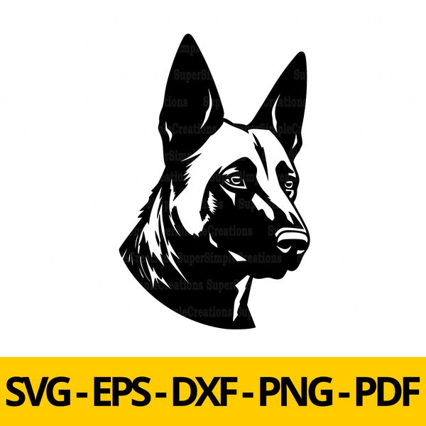 Belgian Malinois svg - Guarding Dog Comercial Use Clipart Dog Art Digital Download T-shirt Design Planner Sticker Wall Print Bumper Sticker
