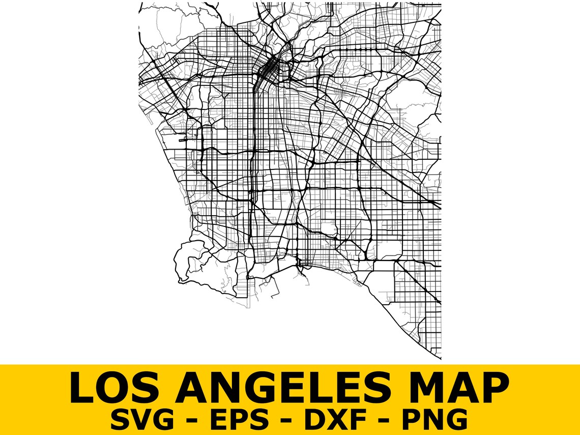 Los Angeles Map Svg, Multiple Layers Map Los Angeles Map for Laser
