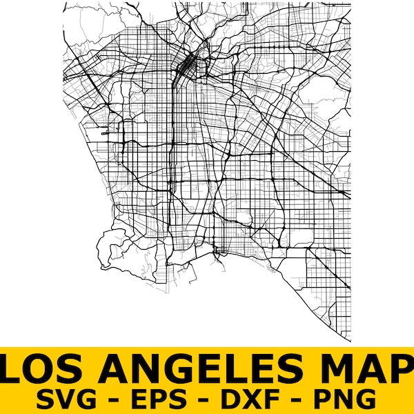 Los Angeles Map svg, Multiple layers map | Los Angeles Map for Laser Engraving | Vector Image | Digital Download | Wall Print