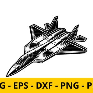 Stealth Fighter SU-57 Clipart - Military Jet Aircraft Vector Files for Cricut, T-Shirts, Stickers, Wall Art & Digital Download