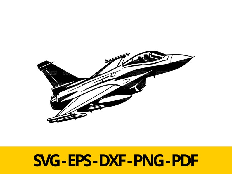 Puede incluir: Silueta en blanco y negro de un avi&oacute;n de combate con cabina y alas. El avi&oacute;n est&aacute; volando en el aire.