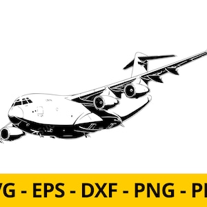 Avion de transport C-17 Globemaster svg, eps, dxf et png | Svg Warbird | vectorielle | Clipart | Avion | Design de t-shirt | Autocollant| Impression murale