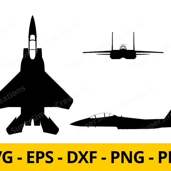 F-15 Eagle| Clipart | Warbird svg| Fighter plane svg | Plane | Digital Download | T-shirt Design | Sticker| Wall Print