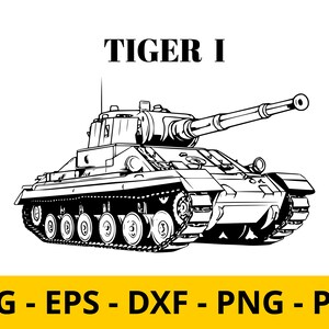 Tiger I Panzer VI tank svg, eps, dxf, png | War Vector Image | Clipart | Warfare | Military Tank| T-shirt Design | Sticker | Wall Print